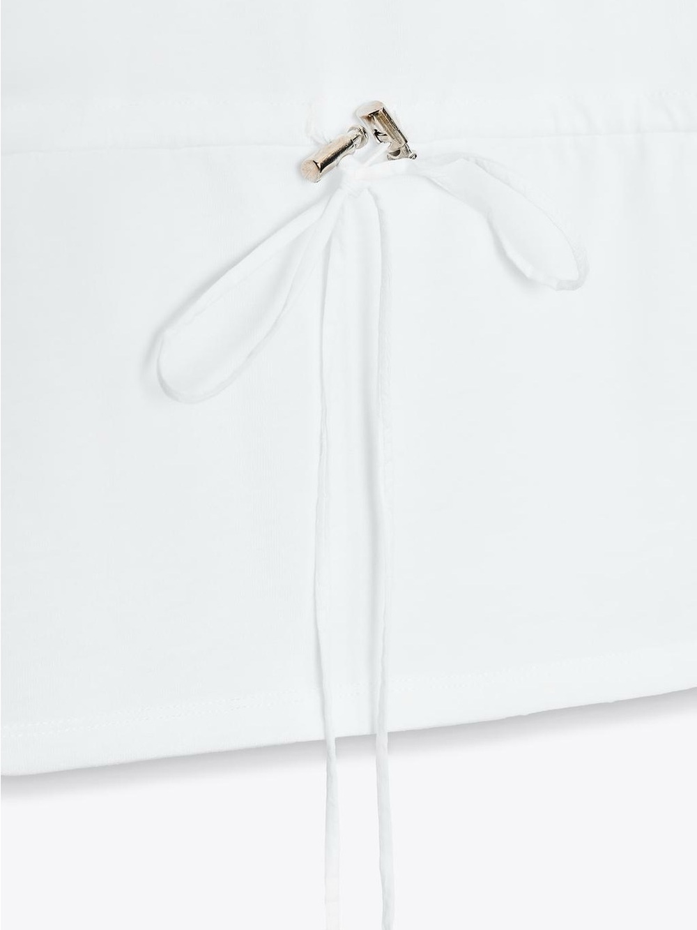 Zara Women's Drawstring Waist Short Sleeve Top - White tshirt - Picture 9 of 11